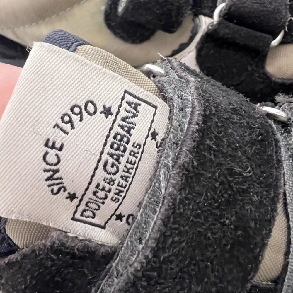 Dolce & Gabbana sneakers Velcro runners black beige classy preppy shoes slip on - Picture 5 of 13